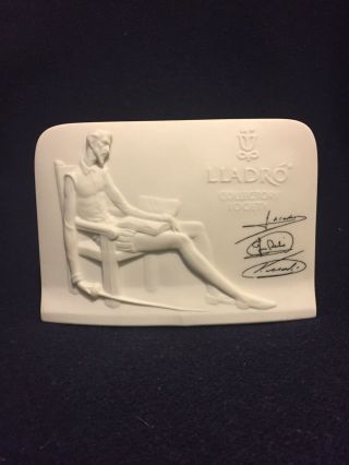 Lladro Collectors Society Sign Plaque Don Quixote Hand Made In Spain Marked Base
