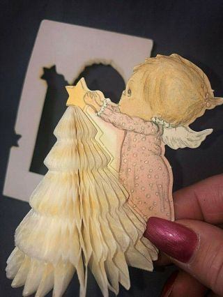 Vintage Hallmark Betsy Clark Mini Christmas Tissue Honeycomb Tree Decoration