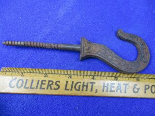 Antique Heavy Duty Cast Decorative Iron Hook with Back Plate (A9) 3