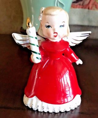 Rare Vintage Christmas Angel Girl Holding A Candle Japan Marked