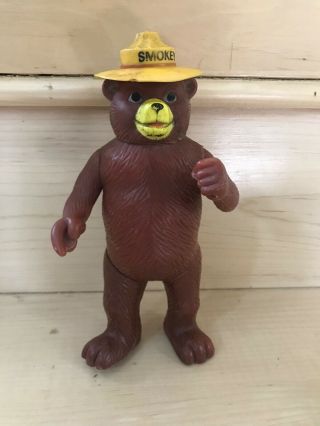 Vintage R Dakin & Co Plastic Smokey The Bear 1970s With Yellow Hat