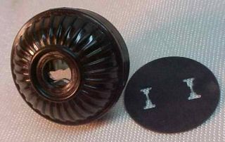 1 Brown Ribbed Mid Century Bakelite Plug For Tiffany,  Handel Antique Lamp Fan