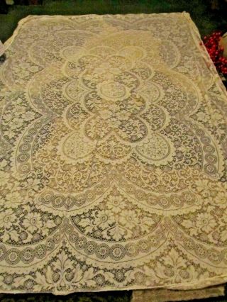 Antique Lace Cream Tablecloth Rectanglular Cover Home Party Decor 90 X 66 Guc