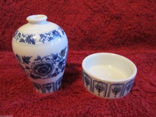 Vintage St.  Michael Asian Japanese Japan Miniature Vase And Bowl