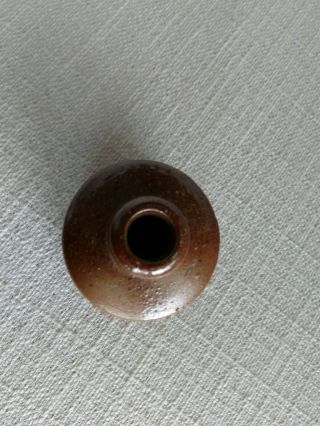 Stoneware,  antique ink well/pot,  salt glaze,  2x2 inch 4
