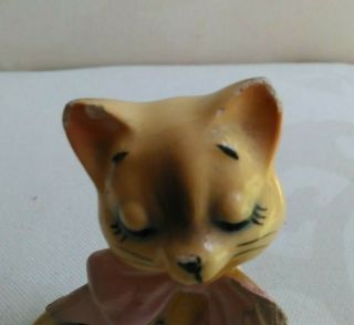 vintage siamese cat couple with pink and blue bows salt and pepper shakers Japan 2