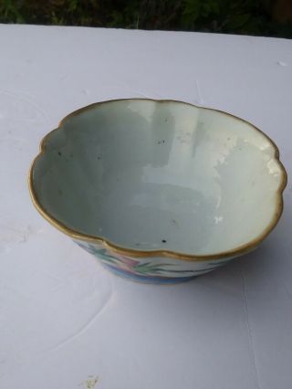 Antique Chinese Porcelain Famille Rose Peach Bowl