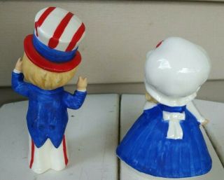 Vintage Lefton Uncle Sam and Betsy Ross Figurines,  Patriotic 2