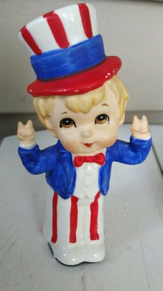 Vintage Lefton Uncle Sam and Betsy Ross Figurines,  Patriotic 3