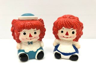 Vtg Salt Pepper Shakers Raggedy Ann Andy Dolls Mid Century Japan