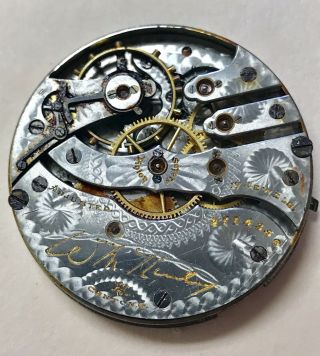 1910 16s Hampden Wm Mckinley 17j Hs/ls Pocket Watch Movement (y)