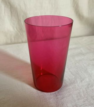 Cranberry Crystal Hand Blown Juice Tumblers.  1900 