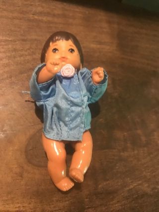 Vintage 1976 Mattel Barbie Heart Family Baby Toddler Boy Tommy Doll Brown Hair