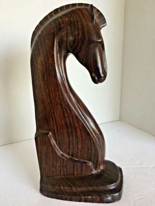 Vintage Mid Century Modern Wooden Horse Head Bookend/decor/statue 11 " T V113