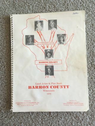 Land Atlas & Plat Book Barron County Index To Owners Wisconsin 1972 Maps Towns
