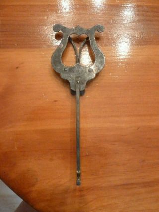 Old Antique Silverplate Lyre Shaped Sheet Music Holder Clip