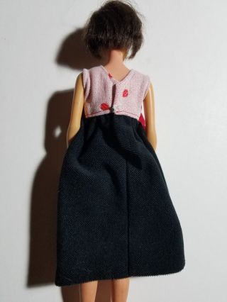 Barbie Size Vintage Handmade Pink,  Red & Black Bow Dress - No Doll 5