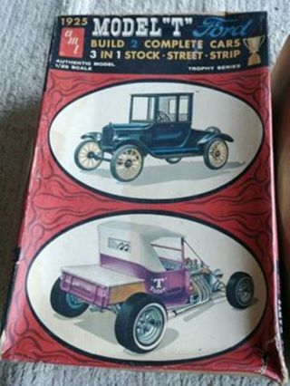 Issue Amt 1925 Ford Model T Double Kit Build 2 Complete Cars Boxed 60 