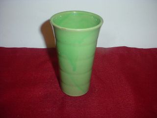 Antique Ceramic Green Glaze Drinking Glass Tumbler - Pottery Maker Unknown.