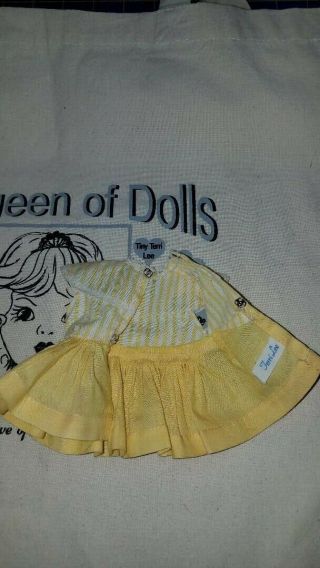 Vintage Terri Lee doll clothes for Tiny Terri,  Yellow stripe dress so 2