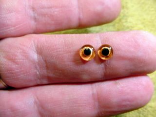 A Pair Vintage Solid Doll Glass Eyes 6 Mm For Bisque Doll Head Age 1910 3710