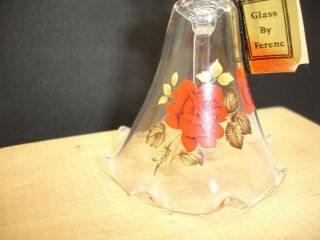Hand Blown Glass Bell,  Ferene,  Gilman,  IL,  8 1/2 Inches tall.  Fluted Bottom 2