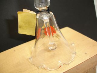 Hand Blown Glass Bell,  Ferene,  Gilman,  IL,  8 1/2 Inches tall.  Fluted Bottom 4