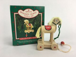 Hallmark Wooden Horse 1987 Keepsake Ornament 4 In Nostalgic Childhood Ornament