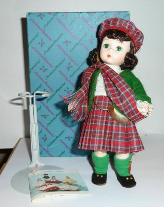 Vintage Madame Alexander 8 Inch Scotland Doll 596 W Box,  Tags,  Stand