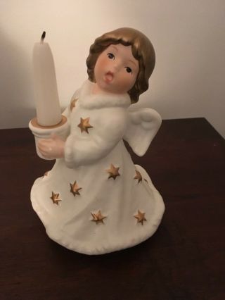 Vintage Goebel Christmas Angel Candle Holder West Germany 6” Tall 1966