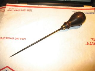 Antique Good Quality Leather Awl Tent Sailmakers Awl Good Cond.  10 1/2 "