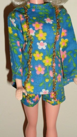 Vintage Barbie Clone MADDIE MOD SUMMER FLORAL COTTON SHORTS SET W/SHOES NO DOLL 4