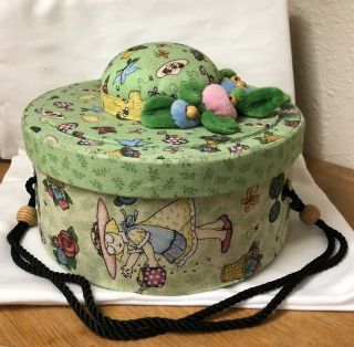 Mary Engelbreit Bloom Where You Are Planted Hat Box Pin Cushion Sewing Box