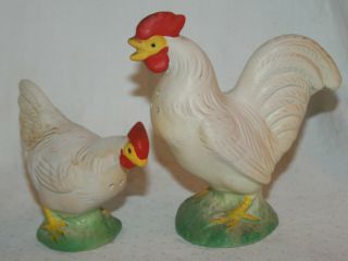 Vintage White Chicken Salt And Pepper Shakers Japan