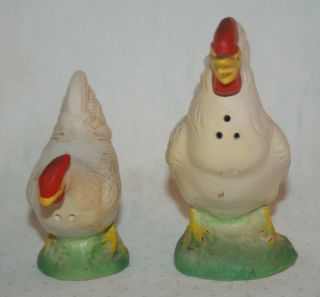 Vintage White Chicken Salt and Pepper Shakers Japan 2