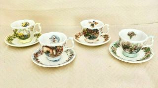 Royal Doulton Brambly Hedge All Four Seasons Miniature Tea Cup & Saucer Set