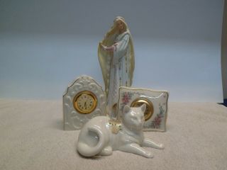 Lenox Porcelain Quartz Clocks,  Rapunzel Legendary Princess,  1992 Jewels Cat