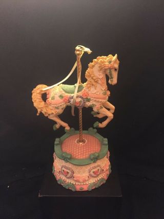 Carousel Horse Music Box - Home On The Range - Horse Turns As Music Is Playing