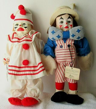2 Effanbee Faith Wick Clown Dolls 1970 