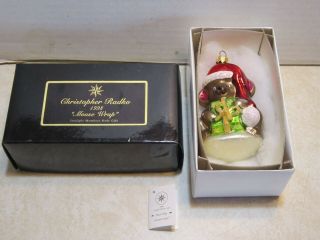 Christopher Radko 1998 Mouse Trap Ornament W/ Box Starlight Members Only Hh104