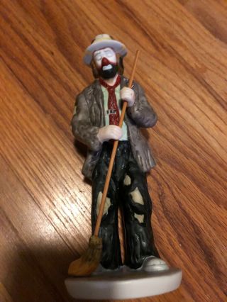 Emmett Kelly Jr Clown Mopping Floor Figurine By Flambro 8 " Tall