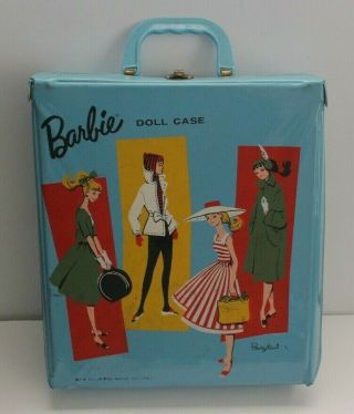 Tm Lic.  Mattel Vintage 1961 Barbie Doll Vinyl Case Barbie Clothes & Accessories