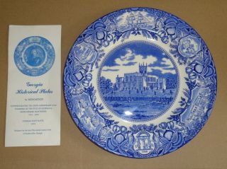 Wedgwood Georgia Historical Plate Blue Old Capitol Milledgeville