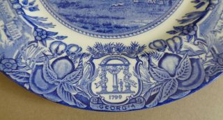 Wedgwood Georgia Historical Plate Blue Old Capitol Milledgeville 6