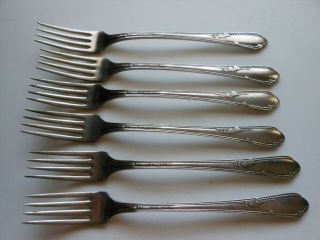 Wm.  A.  Rogers A1 Plus 6 Dinner Forks Silver Plated Oneida Ltd.  Bin 21