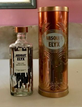 Absolute Elyx Vodka Copper Music Box Tin & (empty) 750 Ml Bottle Upcycle Crafts