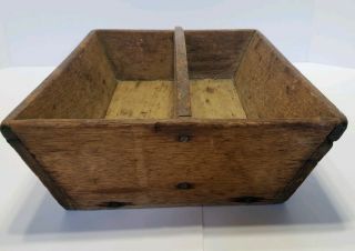 ANTIQUE WOODEN KNIFE TRAY PRIMITIVE DECORATED BOX SILVERWARE HOLDER SOLID WOOD 3