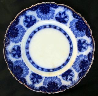 Antique Wh Grindley Baltic Flow Blue Dessert Or Pie Plate,  6 7/8” Diameter