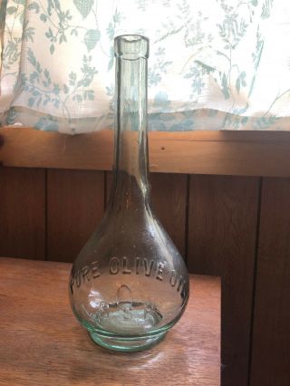 Antique Olive Oil Bottle - Ssp - Samuel S Pierce - Boston - 1880 - 1920 - 11 1/2 "