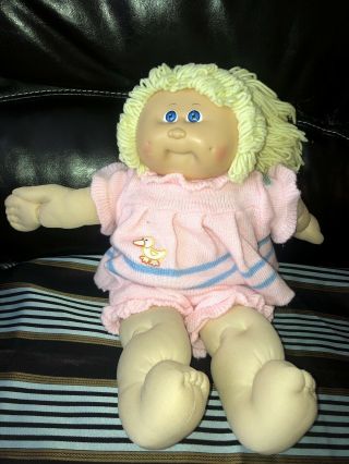 Vintage Cabbage Patch Doll - Yellow/blonde Hair Blue Eyes 1985